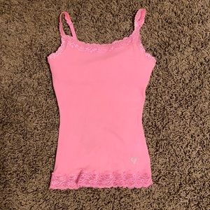 Pink lace tank top size 8